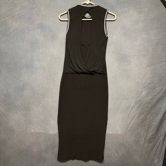 Zara Trafaluc Bodycon Dress Peek a Boo Back Sexy Goth Witchy Fitted Club Small - Picture 2 of 10